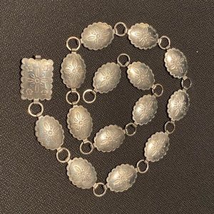 Vintage silver Native American concho belt